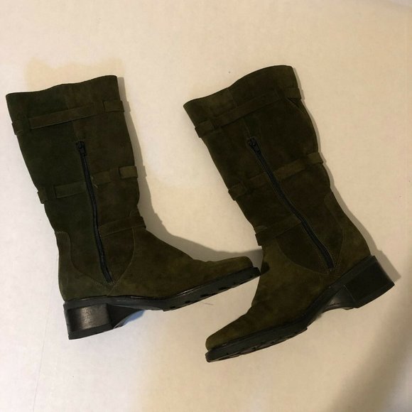 Aquatalia Olive Green Suede Boots - Picture 6 of 8